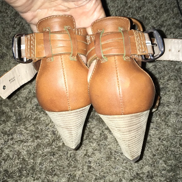 BELLE SIGERSON MORRISON EUC REAL LEATHER WEAVE PEEP TOE SHOES 8.5 - Picture 8 of 14